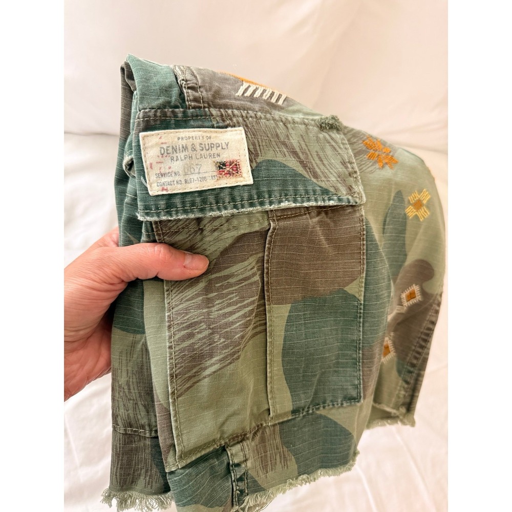 Denim & Supply RALPH Lauren 30 Aztec Camo RRL Flag Polo VINTAGE Military SHORTS - Picture 3 of 10
